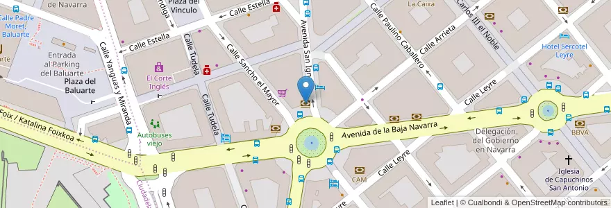 Mapa de ubicacion de Caixabank en 西班牙, Navarra - Nafarroa, Navarra - Nafarroa, Pamplona/Iruña.