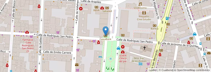 Mapa de ubicacion de CaixaBank en Испания, Мадрид, Мадрид, Área Metropolitana De Madrid Y Corredor Del Henares, Мадрид.