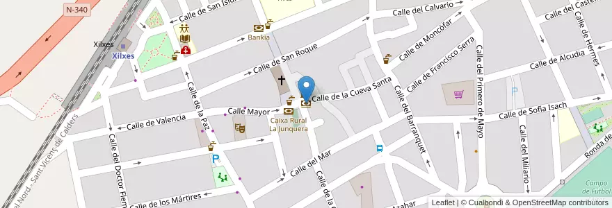 Mapa de ubicacion de Caixabank en Испания, Валенсия, Кастельон, La Plana Baixa, Xilxes / Chilches.