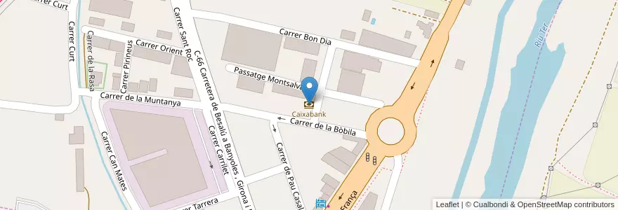Mapa de ubicacion de Caixabank en Spagna, Catalunya, Girona, Gironès.