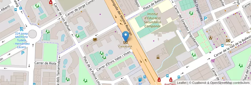 Mapa de ubicacion de Caixabank en España, Comunitat Valenciana, València / Valencia, Comarca De València, València.