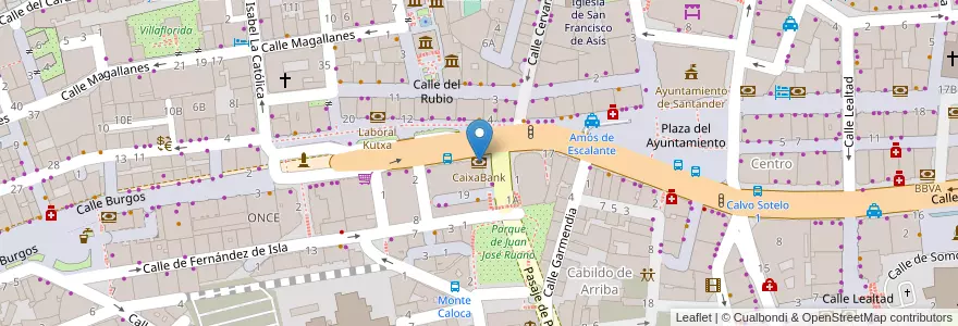 Mapa de ubicacion de CaixaBank en Spagna, Cantabria, Cantabria, Santander, Santander.