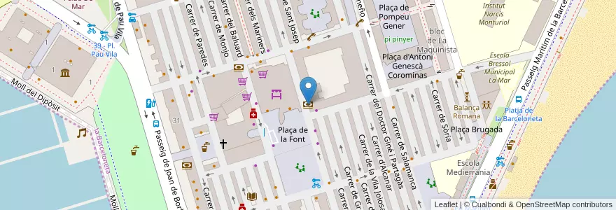 Mapa de ubicacion de Caixabank en 스페인, Catalunya, Barcelona, Barcelonès, 바르셀로나.