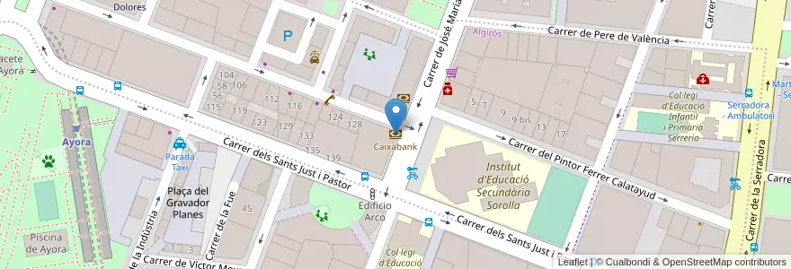 Mapa de ubicacion de Caixabank en Espagne, Communauté Valencienne, Valence, Comarca De València, Valence.