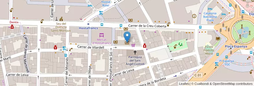 Mapa de ubicacion de Caixabank en Spanje, Catalonië, Barcelona, Barcelonès, Barcelona.
