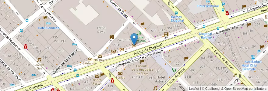 Mapa de ubicacion de Caixabank en Espanha, Catalunha, Barcelona, Barcelonès, Barcelona.