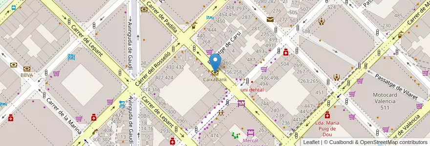 Mapa de ubicacion de CaixaBank en Sepanyol, Catalunya, Barcelona, Barcelonès, Barcelona.