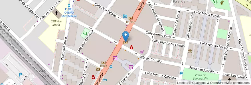 Mapa de ubicacion de Caixabank en 西班牙, Castilla Y León, Palencia, Campos, Palencia.