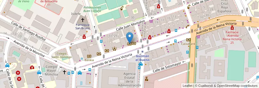 Mapa de ubicacion de CaixaBank en 스페인, Comunidad De Madrid, Comunidad De Madrid, Área Metropolitana De Madrid Y Corredor Del Henares, 마드리드.