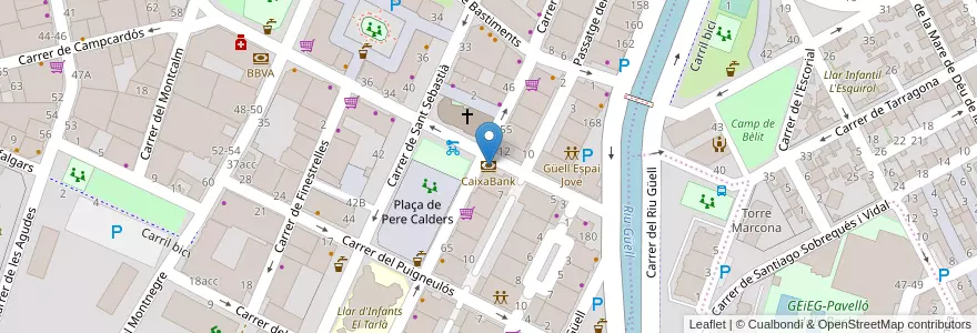 Mapa de ubicacion de CaixaBank en إسبانيا, كتالونيا, جرندة, Gironès, جرندة.