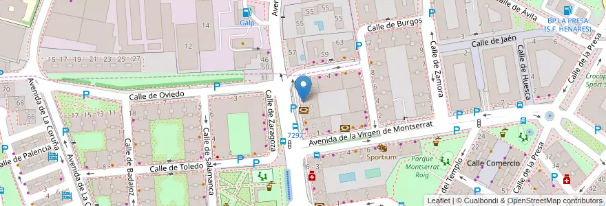 Mapa de ubicacion de Caixabank en Sepanyol, Comunidad De Madrid, Comunidad De Madrid, Área Metropolitana De Madrid Y Corredor Del Henares, San Fernando De Henares, Coslada.