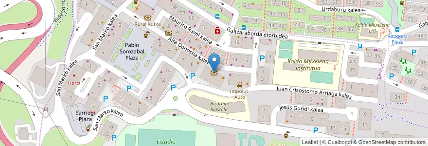 Mapa de ubicacion de Caixabank en Espagne, Pays Basque Autonome, Guipuscoa, Donostialdea, Errenteria.