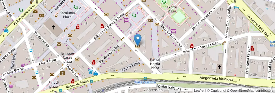 Mapa de ubicacion de Caixabank en Espanha, Comunidade Autónoma Do País Basco, Gipuzkoa, Donostialdea, Donostia/San Sebastián.