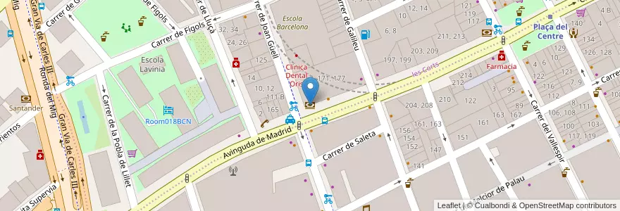 Mapa de ubicacion de CaixaBank en اسپانیا, Catalunya, Barcelona, Barcelonès, Barcelona.