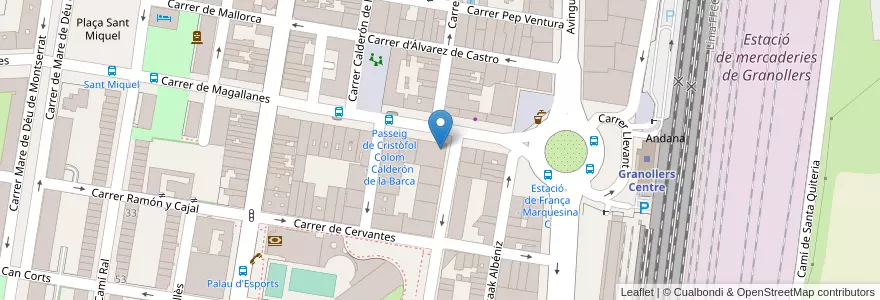 Mapa de ubicacion de Caixabank en İspanya, Catalunya, Barcelona, Vallès Oriental, Granollers.