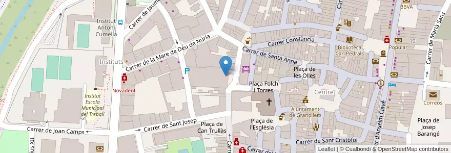 Mapa de ubicacion de Caixabank en إسبانيا, كتالونيا, برشلونة, Vallès Oriental, Granollers.