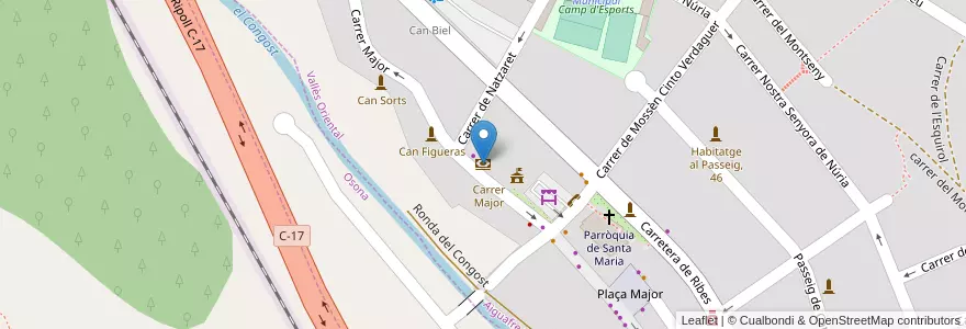 Mapa de ubicacion de Caixabank en Spanien, Katalonien, Barcelona, Osona.