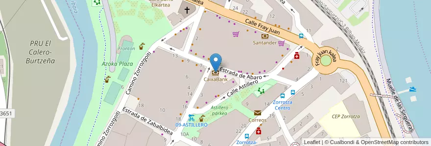 Mapa de ubicacion de CaixaBank en スペイン, バスク州, Bizkaia, Bilboaldea, Barakaldo.