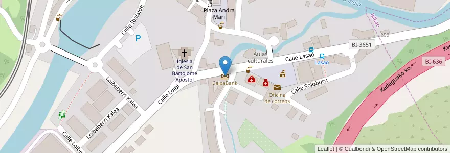 Mapa de ubicacion de CaixaBank en 스페인, Euskadi, Bizkaia, Bilboaldea, Alonsotegi.