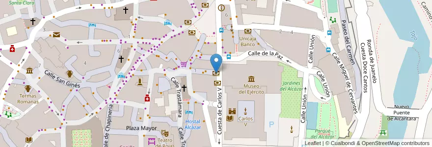 Mapa de ubicacion de Caixabank en اسپانیا, Castilla-La Mancha, Toledo, Toledo, Toledo.