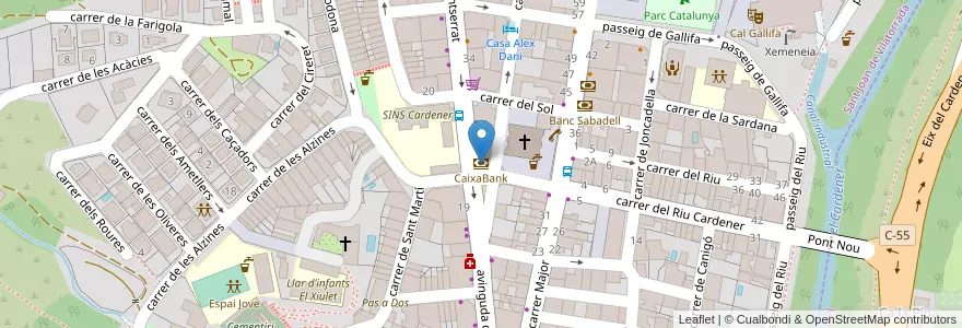 Mapa de ubicacion de CaixaBank en España, Catalunya, Barcelona, Bages, Sant Joan De Vilatorrada.