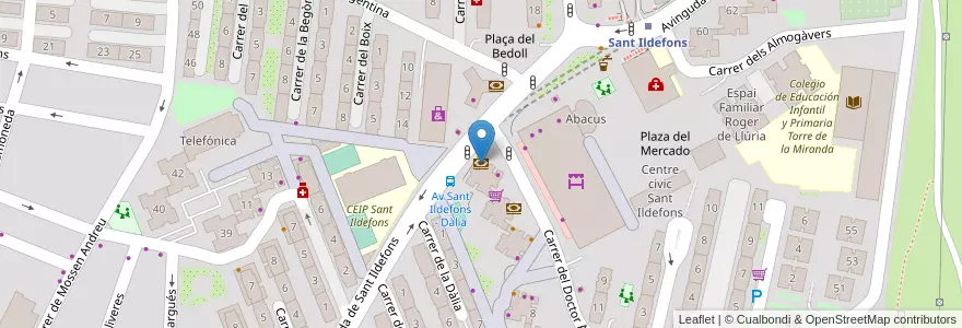Mapa de ubicacion de Caixabank en Spagna, Catalunya, Barcelona, Baix Llobregat, Cornellà De Llobregat.