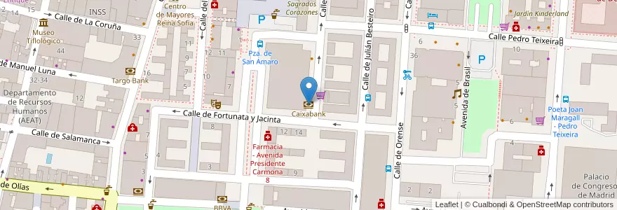 Mapa de ubicacion de Caixabank en Spagna, Comunidad De Madrid, Comunidad De Madrid, Área Metropolitana De Madrid Y Corredor Del Henares, Madrid.