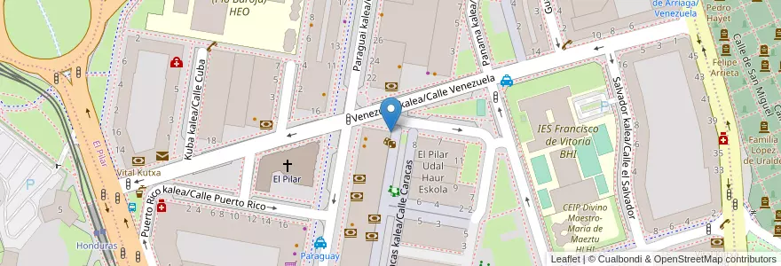 Mapa de ubicacion de Caixabank en スペイン, バスク州, Araba/Álava, Gasteizko Kuadrilla/Cuadrilla De Vitoria, Vitoria-Gasteiz.