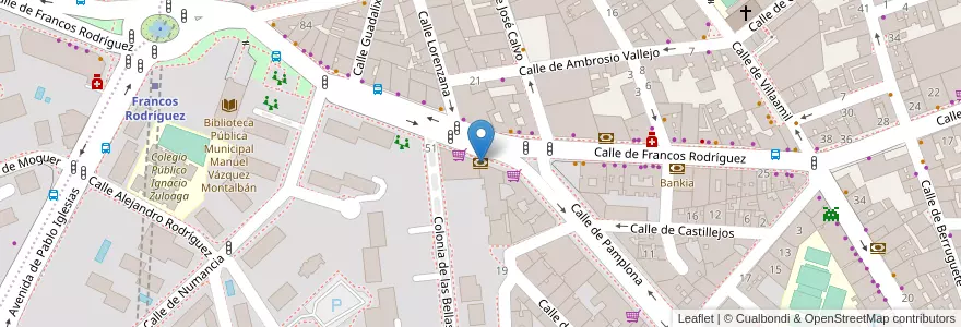 Mapa de ubicacion de Caixabank en Spanien, Autonome Gemeinschaft Madrid, Autonome Gemeinschaft Madrid, Área Metropolitana De Madrid Y Corredor Del Henares, Madrid.