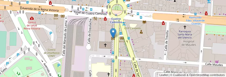 Mapa de ubicacion de Caixabank en 스페인, Comunidad De Madrid, Comunidad De Madrid, Área Metropolitana De Madrid Y Corredor Del Henares, 마드리드.