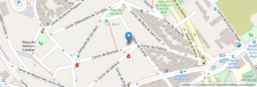 Mapa de ubicacion de Caixabank en Espanha, Catalunha, Barcelona, Barcelonès, Barcelona.