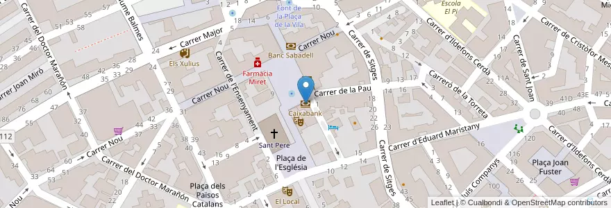Mapa de ubicacion de Caixabank en Испания, Каталония, Барселона, Гарраф, Sant Pere De Ribes.