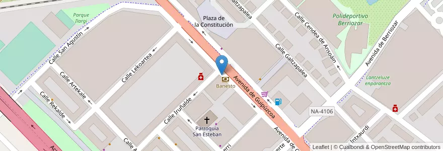 Mapa de ubicacion de Caixabank en Испания, Наварра, Наварра, Памплона, Berriozar.