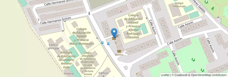 Mapa de ubicacion de Caixabank en إسبانيا, منطقة مدريد, منطقة مدريد, Área Metropolitana De Madrid Y Corredor Del Henares, موستولس.