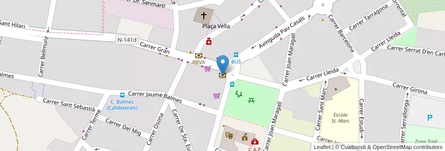 Mapa de ubicacion de Caixabank en 西班牙, Catalunya, Barcelona, Osona, Calldetenes.