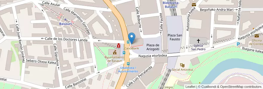 Mapa de ubicacion de CaixaBank en 西班牙, 巴斯克, 比斯开, Bilboaldea, Basauri.