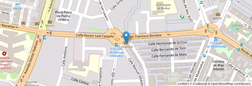 Mapa de ubicacion de Caixabank en スペイン, アンダルシア州, Sevilla, セビリア.