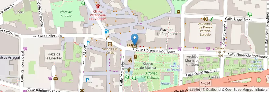 Mapa de ubicacion de Caixabank en Spanje, Asturië, Asturië, Siero.