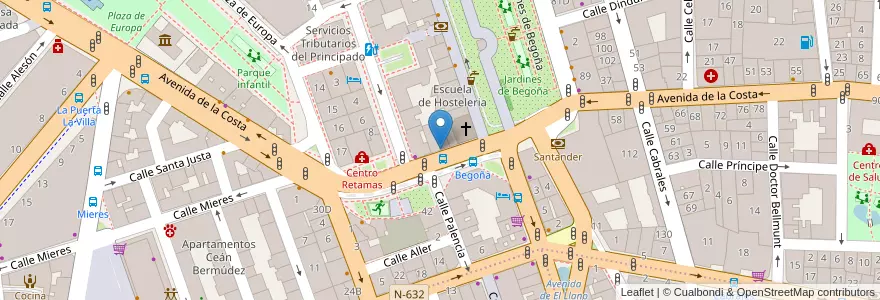 Mapa de ubicacion de Caixabank en Spanien, Asturien, Asturien, Gijón/Xixón.