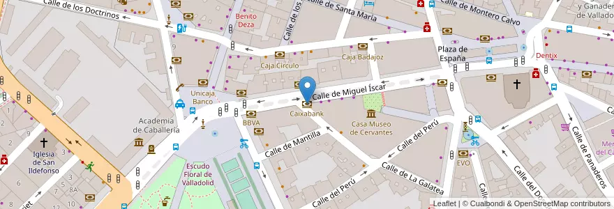 Mapa de ubicacion de Caixabank en 스페인, Castilla Y León, Valladolid, Valladolid.
