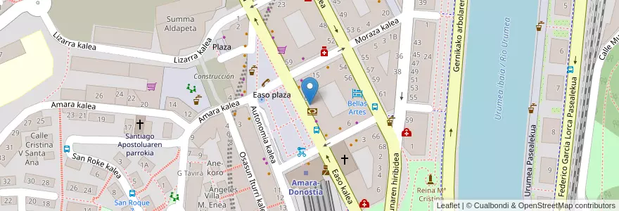 Mapa de ubicacion de Caixabank en スペイン, バスク州, Gipuzkoa, Donostialdea, Donostia/San Sebastián.