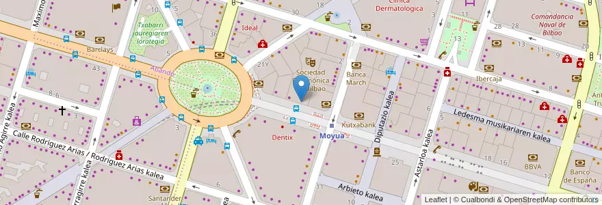 Mapa de ubicacion de CaixaBank en Spain, Autonomous Community Of The Basque Country, Biscay, Greater Bilbao, Bilbao.