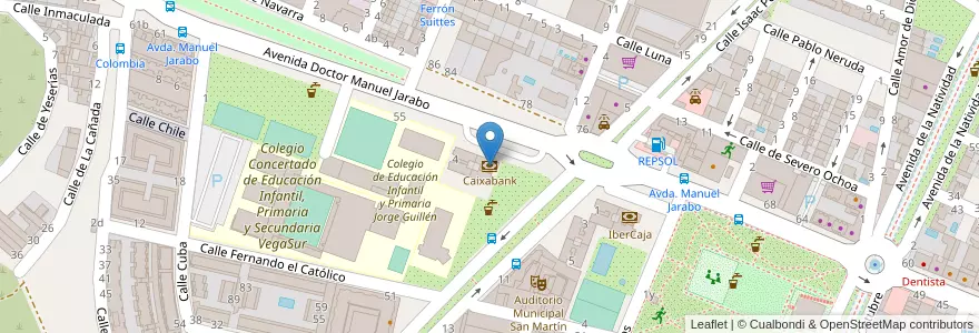 Mapa de ubicacion de Caixabank en Испания, Мадрид, Мадрид, Las Vegas, San Martín De La Vega.