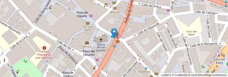 Mapa de ubicacion de Caixabank en Spanien, Autonome Gemeinschaft Madrid, Autonome Gemeinschaft Madrid, Área Metropolitana De Madrid Y Corredor Del Henares, Leganés.