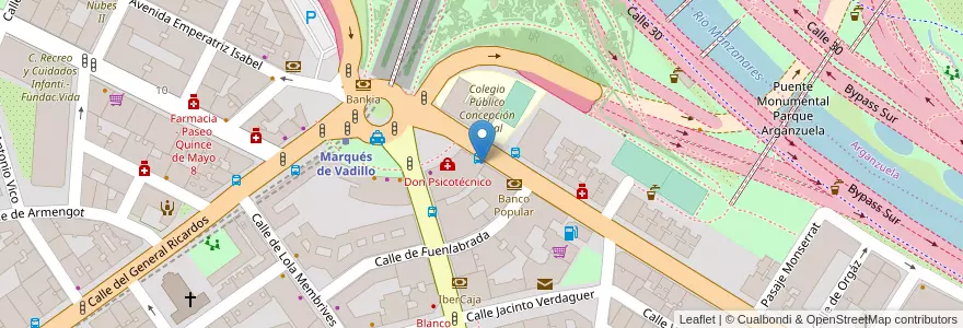 Mapa de ubicacion de Caixabank en إسبانيا, منطقة مدريد, منطقة مدريد, Área Metropolitana De Madrid Y Corredor Del Henares, مدريد.