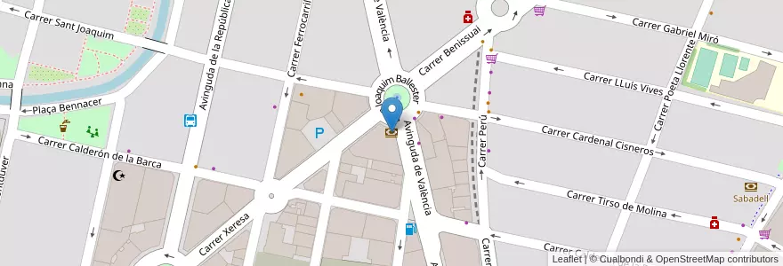 Mapa de ubicacion de CaixaBank en Espanha, Comunidade Valenciana, València / Valencia, Safor, Gandia.