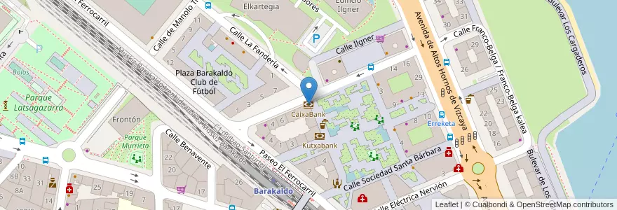 Mapa de ubicacion de CaixaBank en İspanya, Bask Bölgesi, Bizkaia, Bilboaldea, Sestao.