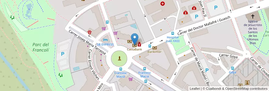 Mapa de ubicacion de CaixaBank en Spain, Catalonia, Tarragona, Tarragonès, Tarragona.
