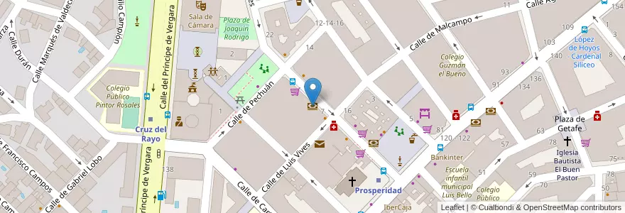 Mapa de ubicacion de CaixaBank en Spanje, Comunidad De Madrid, Comunidad De Madrid, Área Metropolitana De Madrid Y Corredor Del Henares, Madrid.