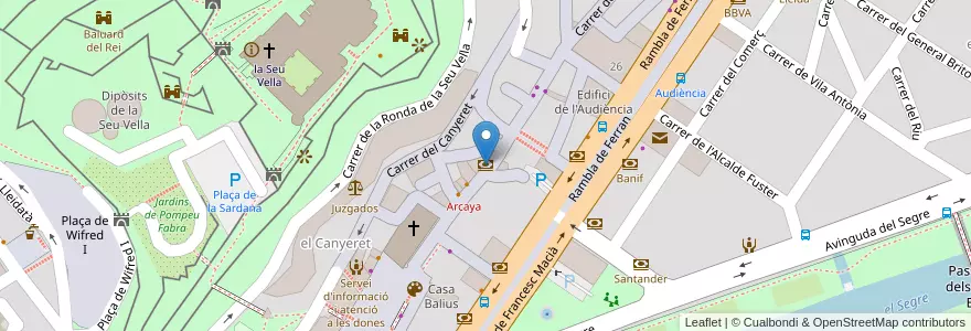 Mapa de ubicacion de CaixaBank en 스페인, Catalunya, 레리다, Segrià, 레리다.